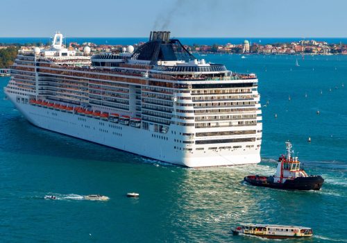 Cruise Ship in the bay of Venice.